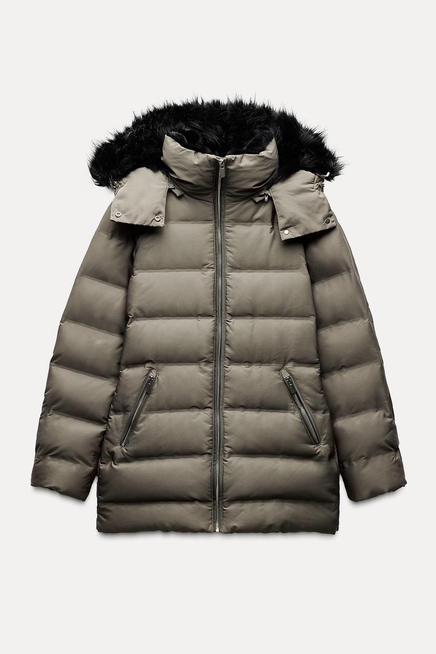 SEMI-LONG HOODED PUFFER JACKET