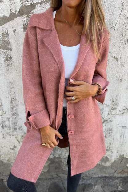 Manteau Boutonné Long En Cachemire