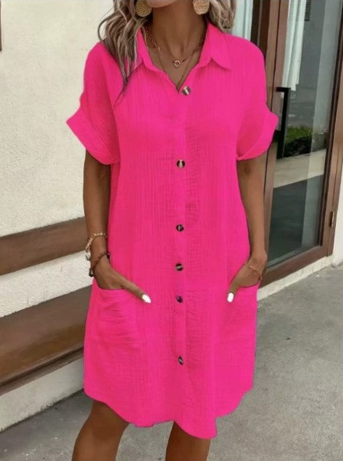 Robe en lin chic à boutons
