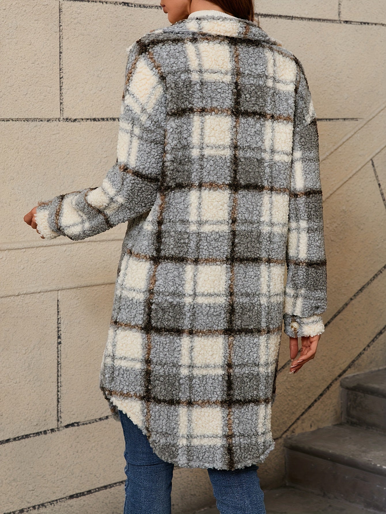 Checkered Fur Coat Genevieve