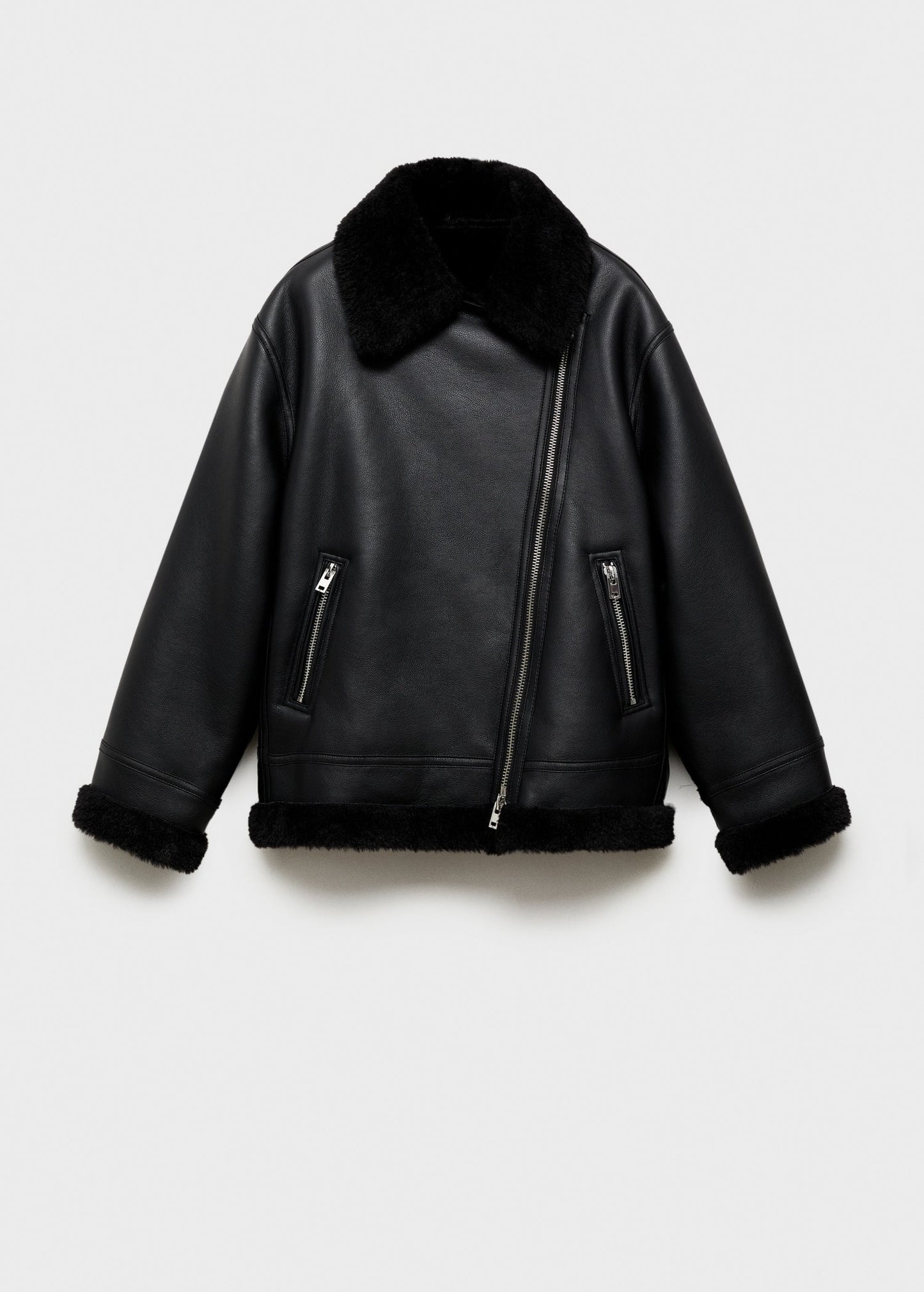 Jacket with shearling-effect lining