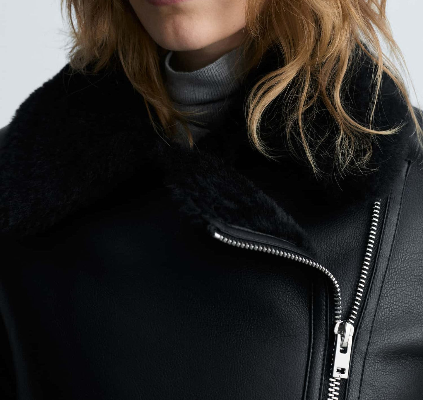 Jacket with shearling-effect lining