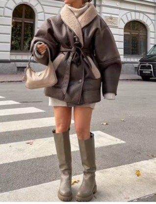 Women's Leather Coat - Amsterdam