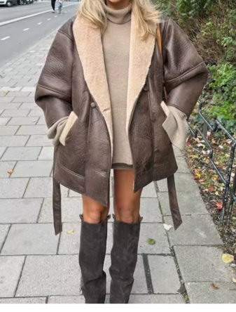 Women's Leather Coat - Amsterdam