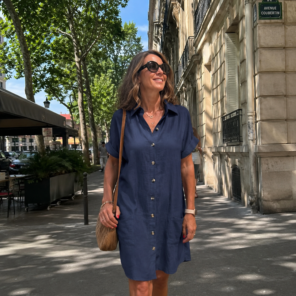 Robe en lin chic à boutons