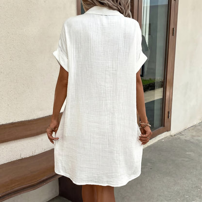 Robe en lin chic à boutons