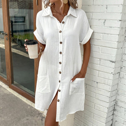 Robe en lin chic à boutons