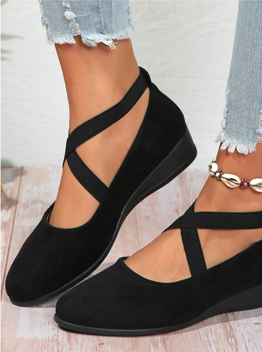Chaussures Compensées Chic Croisées