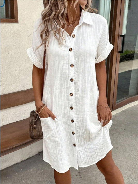 Robe en lin chic à boutons