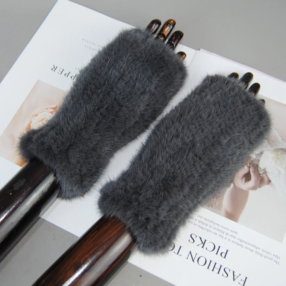 Mink Fur Knitted Gloves Beatrice