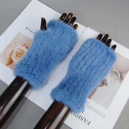 Mink Fur Knitted Gloves Beatrice