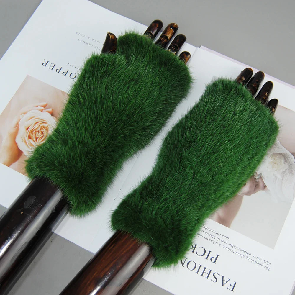 Mink Fur Knitted Gloves Beatrice