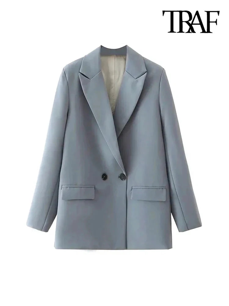 TRAF-Blazer croisé chic pour femme