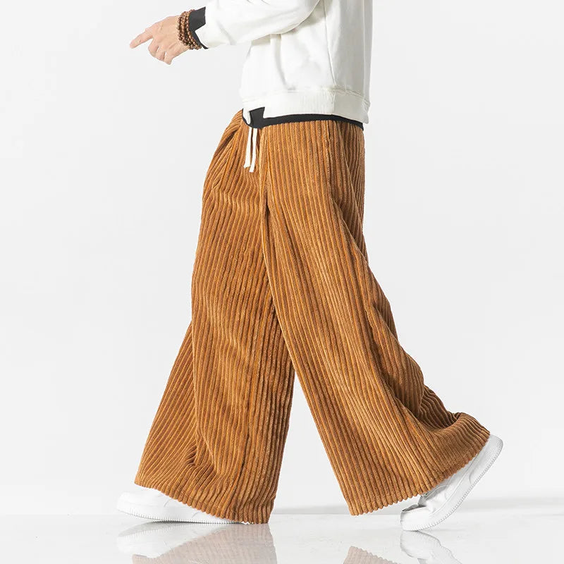 Pantalon Rétro Oversize En Velours Côtelé