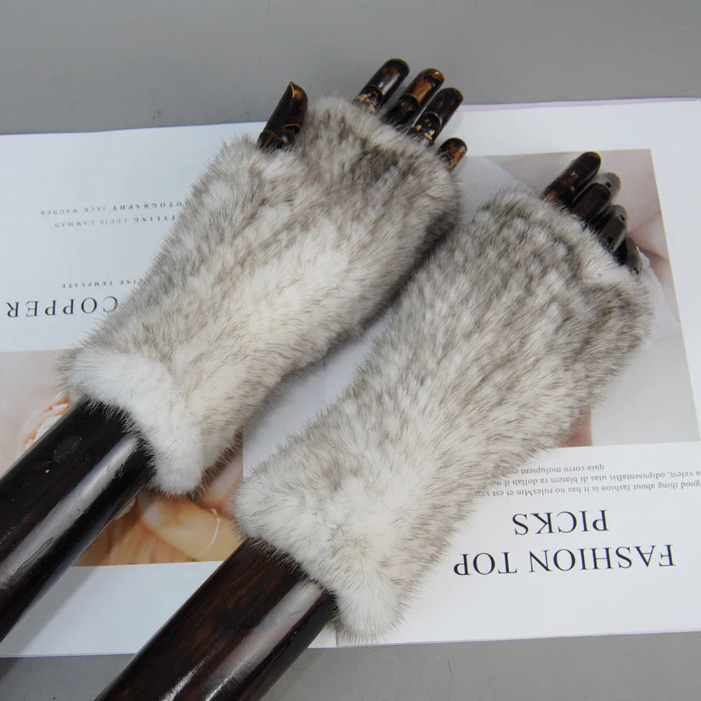 Mink Fur Knitted Gloves Beatrice