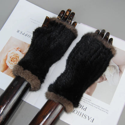 Mink Fur Knitted Gloves Beatrice