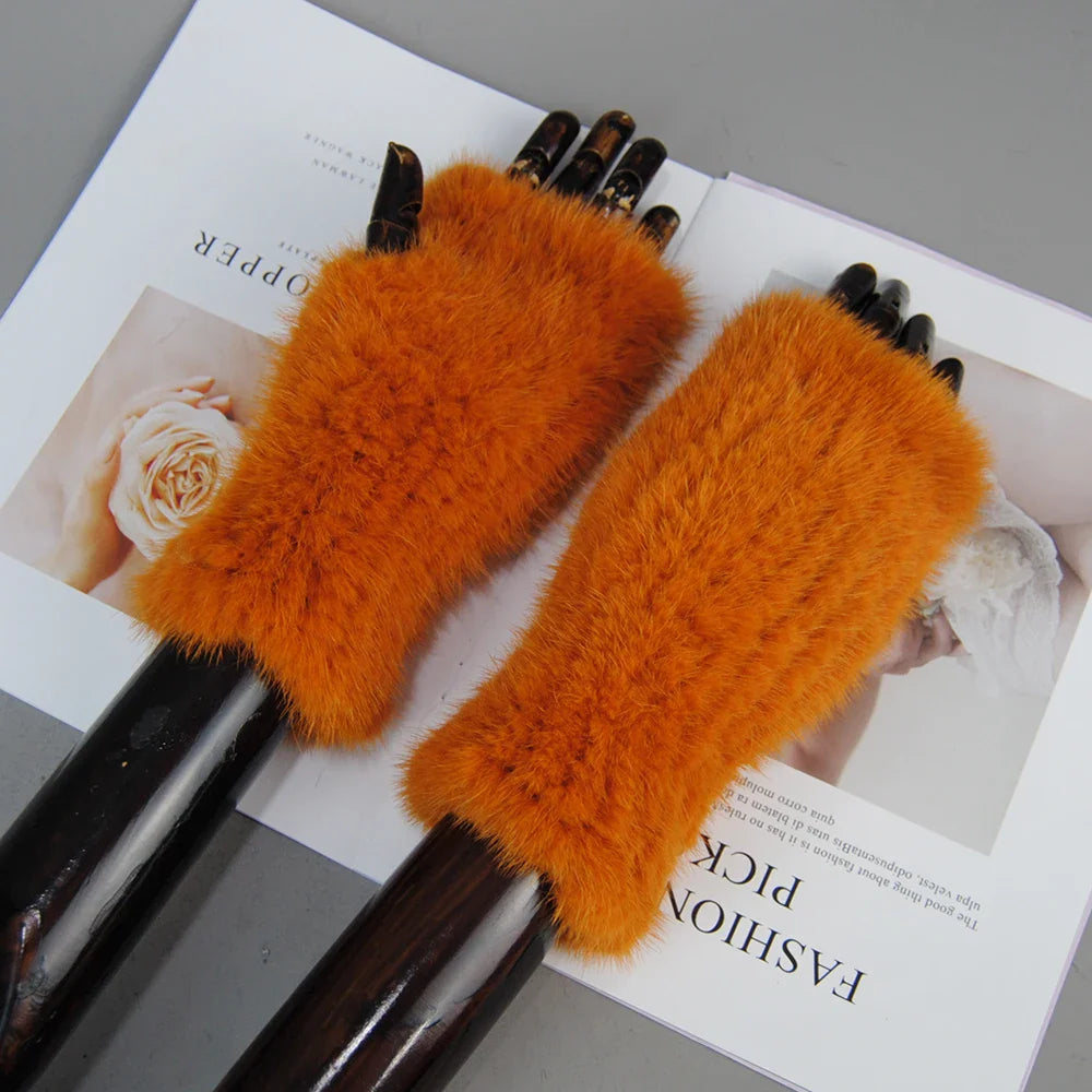 Mink Fur Knitted Gloves Beatrice