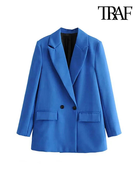 TRAF-Blazer croisé chic pour femme