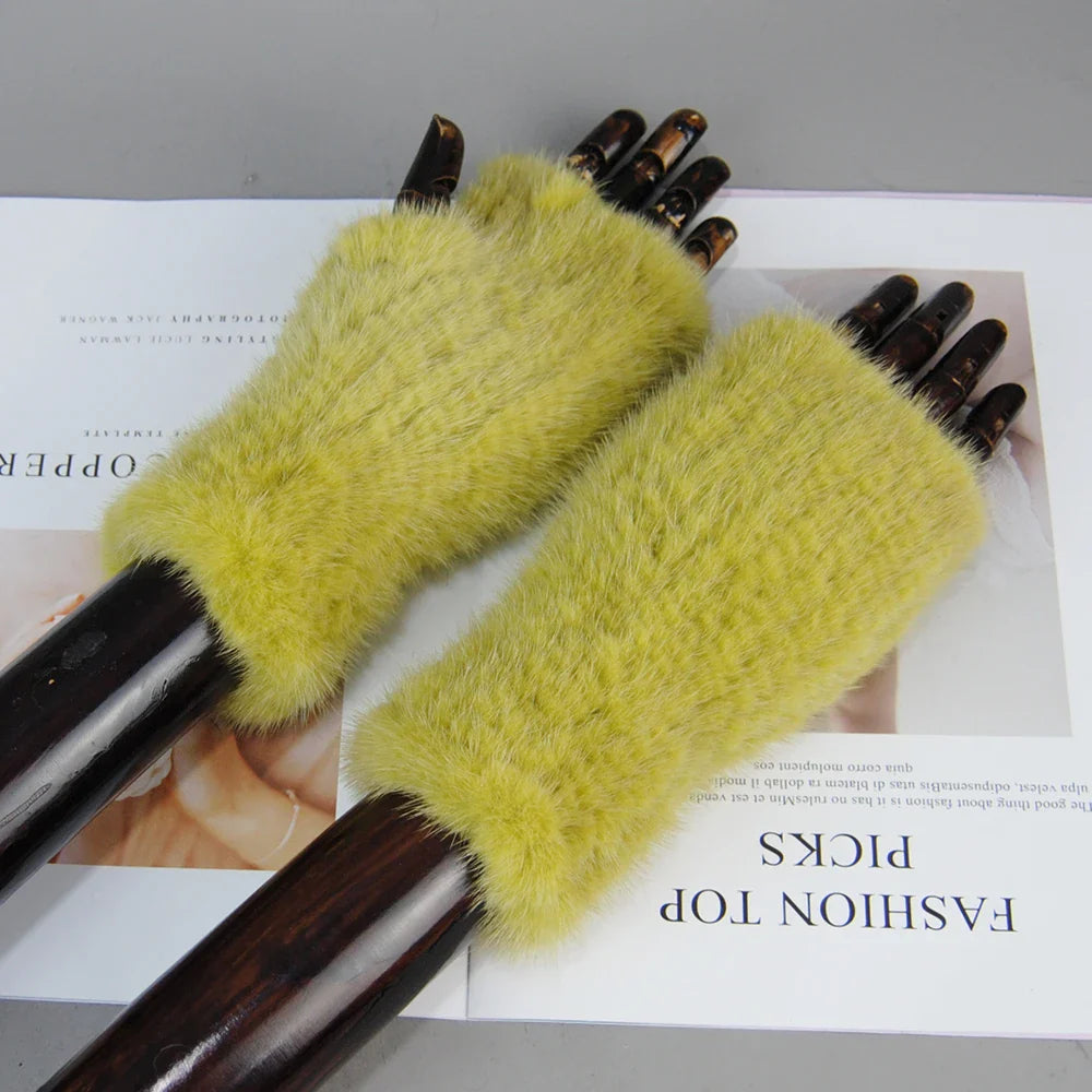 Mink Fur Knitted Gloves Beatrice