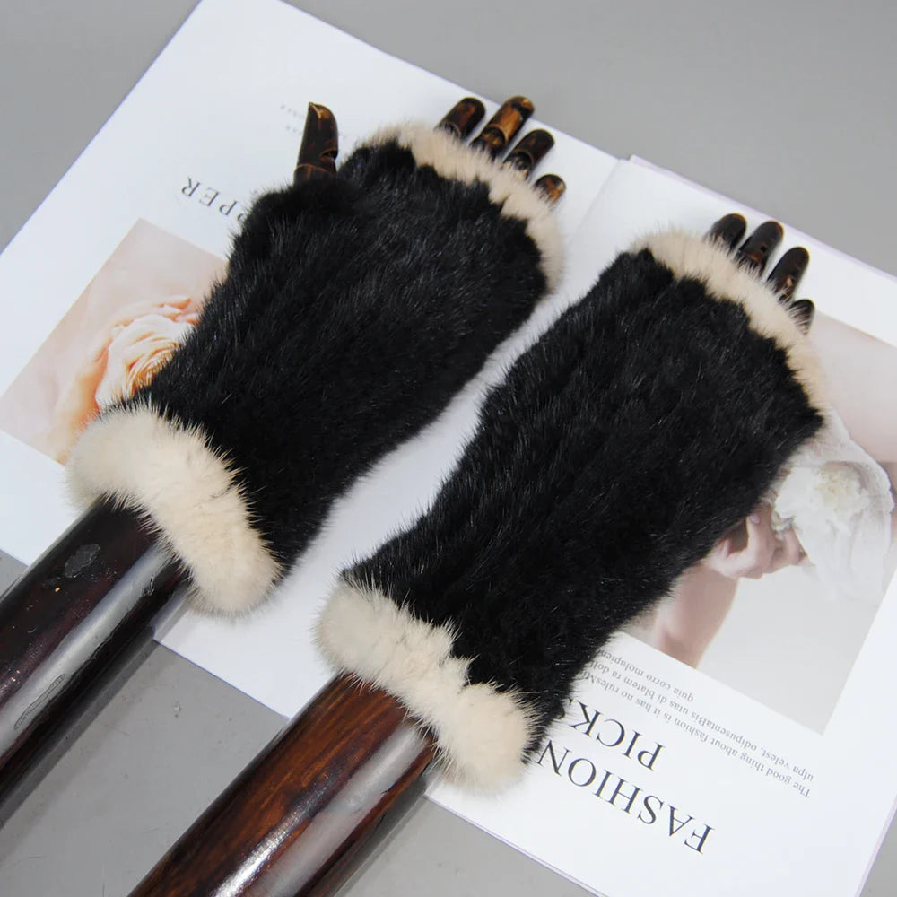 Mink Fur Knitted Gloves Beatrice