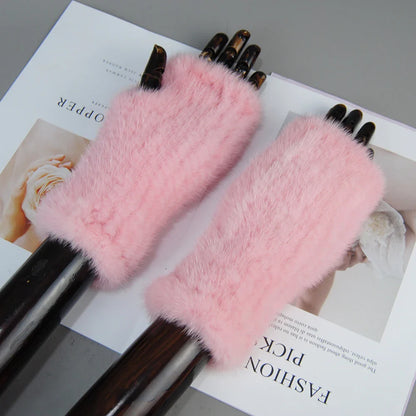 Mink Fur Knitted Gloves Beatrice