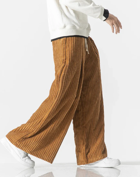 Pantalon Rétro Oversize En Velours Côtelé