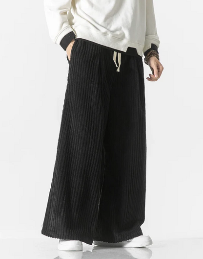 Pantalon Rétro Oversize En Velours Côtelé