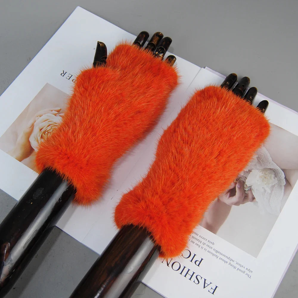 Mink Fur Knitted Gloves Beatrice