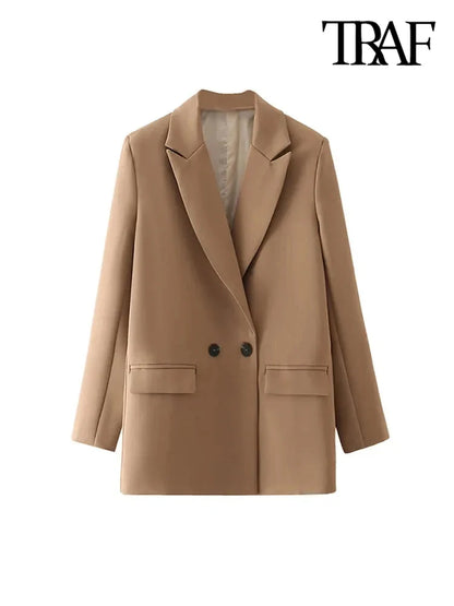 TRAF-Blazer croisé chic pour femme