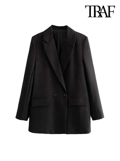 TRAF-Blazer croisé chic pour femme