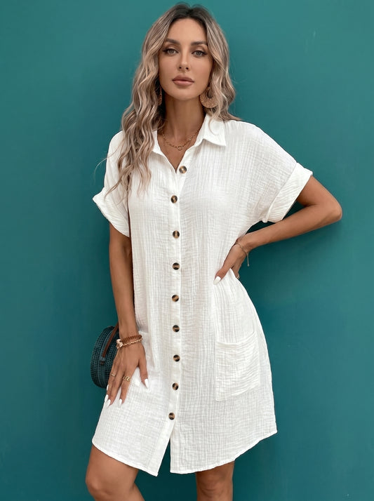 Robe en lin chic à boutons