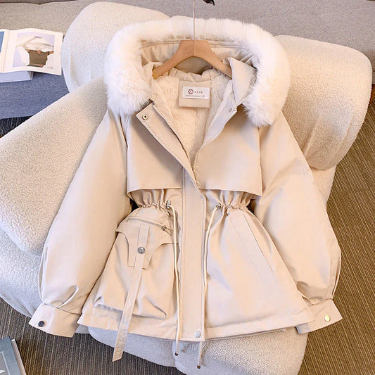 Manteau Élégant Avec Col En Fourrure